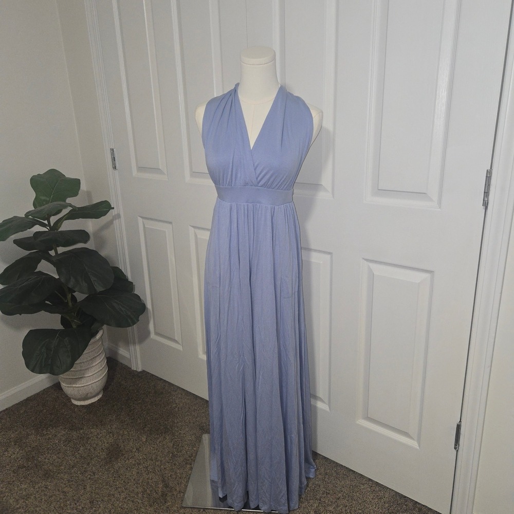 FP Beach Free People Jumpsuit Womens S Blue Multi-Way Convertible Wide Leg Boho